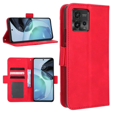 Cardholder Series Motorola Moto G72 Portemonnee Hoesje - Rood