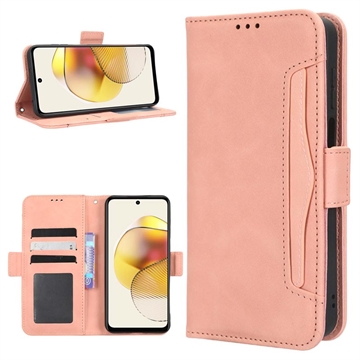 Cardholder Series Motorola Moto G73 Portemonnee Hoesje - Roze