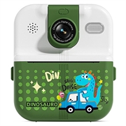 Cartoon dierenontwerp P02 thermische printcamera met draaibare lens - groen