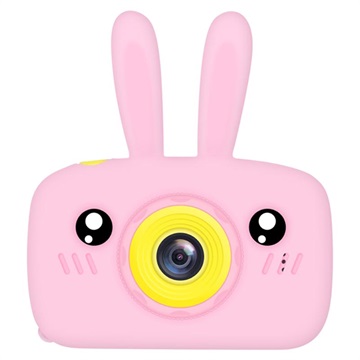 Cartoon HD Camera voor Kinderen met 3 Spellen - 12MP - Konijn / Roze