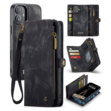 iPhone 16 Plus Caseme 008 2-in-1 Multifunctionele portemonneehoes - Zwart
