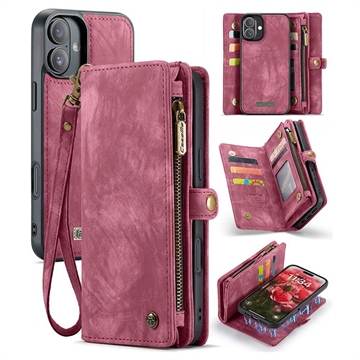 iPhone 16 Plus Caseme 008 2-in-1 Multifunctionele portemonneehoes - Rood