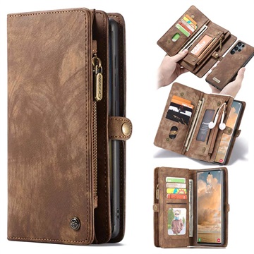 Caseme 2-in-1 Multifunctionele Samsung Galaxy S22 Ultra 5G Portemonnee Hoesje - Bruin