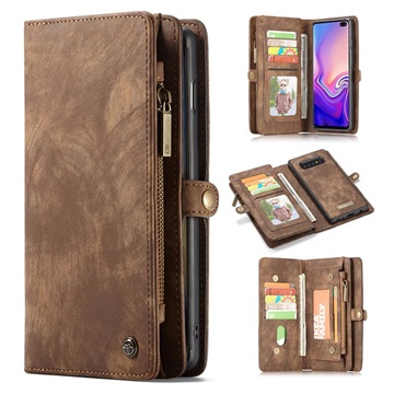 CaseMe 2-in-1 Multifunctionele Samsung Galaxy S10+ Wallet Case - Bruin