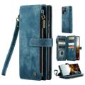 Caseme C30 Multifunctionele Samsung Galaxy S22 Ultra 5G Portemonnee Hoesje - Blauw