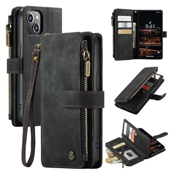 Caseme C30 Multifunctionele iPhone 14 Plus Portemonnee Hoesje - Zwart