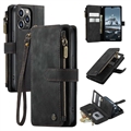 Caseme C30 Multifunctionele iPhone 14 Pro Portemonnee Hoesje - Zwart