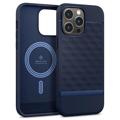 Caseology Parallax Mag iPhone 14 Pro Hybrid Case - Middernachtblauw