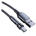 Oplaadkabel met Roterende Magnetische Connector - 2m, MicroUSB - Rood