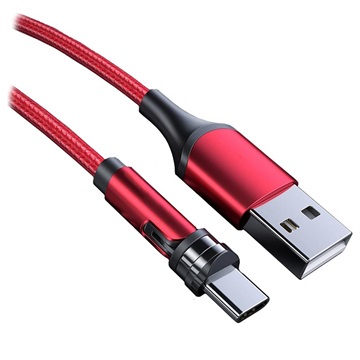 Oplaadkabel met Roterende Magnetische Connector - 2m, USB-C - Rood
