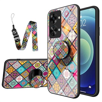 Checkered Pattern OnePlus Nord 2T Hybride Hoesje - Kleurrijke Mandala