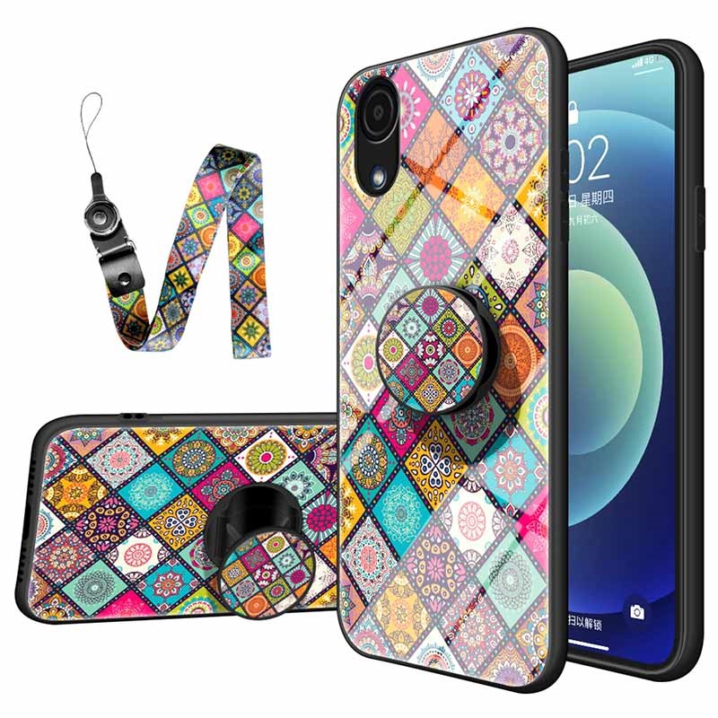 Checkered Samsung Galaxy A03 Core Hybride Hoesje - Kleurrijke Mandala