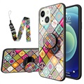 Checkered Pattern iPhone 14 Hybride Hoesje - Kleurrijke Mandala