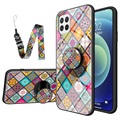 Checkered Pattern Samsung Galaxy A22 4G Hybride Hoesje - Kleurrijke Mandala