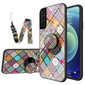 Checkered Pattern Samsung Galaxy S21+ 5G Hybride Hoesje - Kleurrijke Mandala