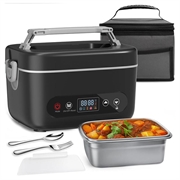 Draadloze elektrische verwarmde lunchbox 80W - Zwart