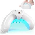 Halvemaanvormige opvouwbare mini UV nagellamp met LCD display - Wit