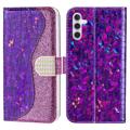 Croco Bling Serie Samsung Galaxy A14/A14 5G Portemonnee Hoesje - Paars