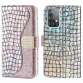 Croco Bling Serie Samsung Galaxy A52 5G, Galaxy A52s Wallet Case - Rose Gold