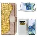 Croco Bling Serie Samsung Galaxy S21 5G Portemonnee Hoesje