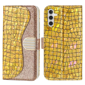 Croco Bling Serie Samsung Galaxy A34 5G Portemonnee Hoesje