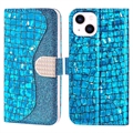 Croco Bling Serie iPhone 14 Plus Portemonnee Hoesje - Blauw