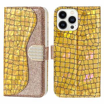 Croco Bling Serie iPhone 14 Pro Portemonnee Hoesje