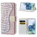 Croco Bling Samsung Galaxy S21+ 5G Wallet Case - Rose Gold