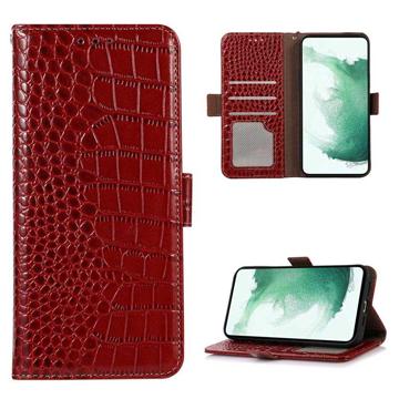 Crocodile Series Huawei Mate 50 Pro Wallet Leren Hoesje met RFID - Rood