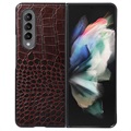 Krokodil Series Samsung Galaxy Z Fold4 Hybride Hoesje - Bruin