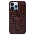 Krokodil Series iPhone 14 Pro Max Hybrid Cover - Bruin