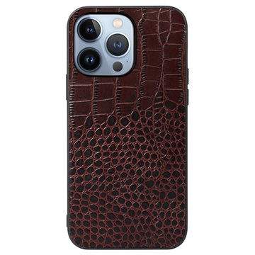 Krokodil Series iPhone 14 Pro Max Hybrid Cover - Bruin