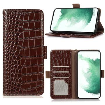 Crocodile Series Nokia G400 Wallet Leren Hoesje met RFID - Bruin