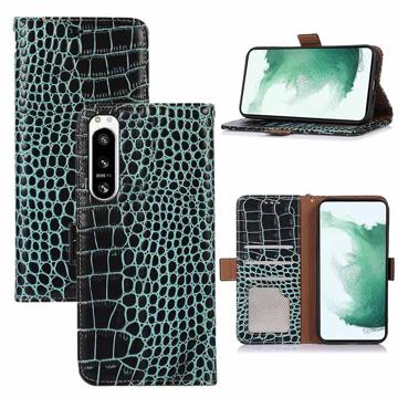 Crocodile Series Sony Xperia 5 IV Wallet Leren Hoesje met RFID