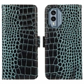 Crocodile Nokia X30 Wallet Leren Hoesje met RFID - Grün