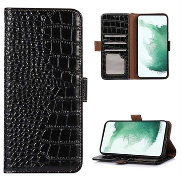 Crocodile Series Huawei Mate 50 Pro Wallet Leren Hoesje met RFID - Zwart