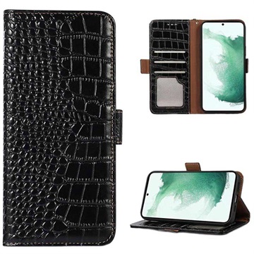 Crocodile Series Samsung Galaxy S21 FE 5G Wallet Leren Hoesje met RFID