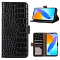 Crocodile Series Honor X8 Wallet Leren Hoesje met RFID - Zwart