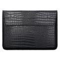 Laptoptas van krokodillenleer met standaard - 13.3" - Zwart
