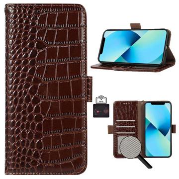 Crocodile Xiaomi Redmi A1+ Wallet Leren Hoesje met RFID - Bruin