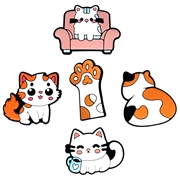 Leuke set decoratieve 3D-stickers - 5 stuks - Kat