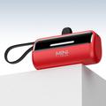 Cyke X3 Lightning Power Bank w.USB-C, USB-A kabels - 5000mAh - Rood