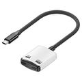 D0249 2-in-1 USB-C-adapter voor AR-brillen en gameconsoles - Zwart / Wit
