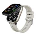 D12 2-in-1 Smartwatch met Clip-On draadloze koptelefoon - Siliconen band - Zilver