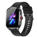 D20-smartwatch met draadloze oortjes, AI-vertaling - siliconen band - zwart