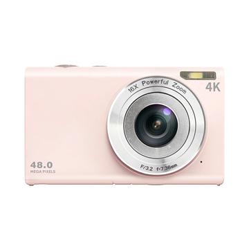 DC402-AF 4K Kids 48MP Digitale Camera Auto Focus 16X Digitale Zoom Vlogging Camera voor Tieners - Licht Roze