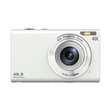DC402-AF 4K Kids 48MP Digitale Camera Auto Focus 16X Digitale Zoom Vlogging Camera voor Tieners - Wit