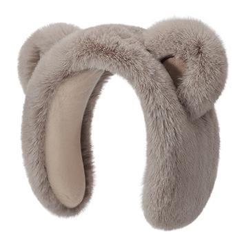 DEZ45 Schattige Pluche Winter Oor Hoofdband / Oorwarmers - Grijs