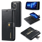 iPhone 15 Pro Max DG.Ming Afneembare Leren Portemonnee Hoesje - Zwart