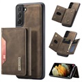 DG.Ming M2 Samsung Galaxy S21 FE 5G Hybrid Case met Portemonnee - Coffee